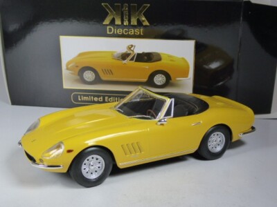 (KI-06-24) KK-scale Ferrari 275 GTB/4 NART Spyder gelb in 1:18 in OVP