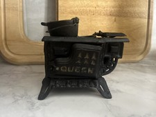 Vintage Queen Mini Cast Iron Stove With Accessories Collectible