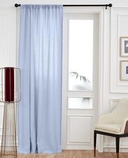Solino Home 100 Linen Curtain 52 x 96 Inch Sky Blue 52 x 96 Inch,