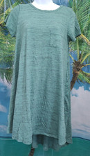 Lula Roe Women's Ladies Green Short Sleeve Pocket T-Shirt Dress Size S SALE