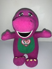 90 s Barney The Purple Dinosaur 8 Singing Plush Stuffed Animal Sings I LOVE YOU