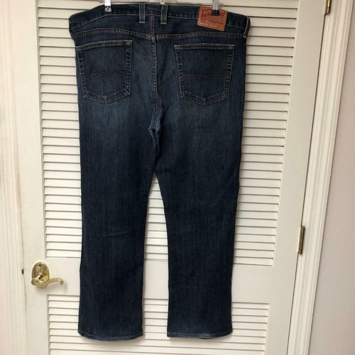 Lucky Brand Vintage Straight Jeans 38 Tag Men's 42 x 30 Whiskers Frayed Distress - Picture 3 of 12