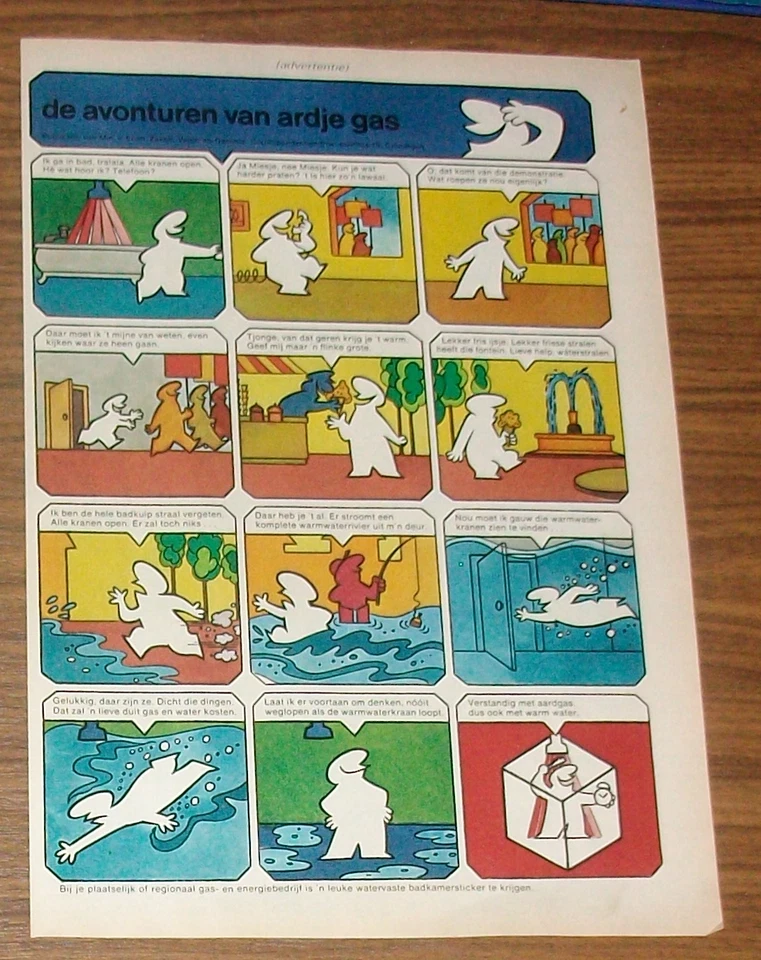 Seltene Werbung ERDGAS De Avonturen van Ardje Gas #2 Werbecomic Comic NL 1976 - Bild 1 von 1