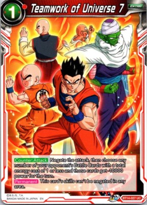 Dragonball Z Super Teamwork of Universe 7 BT14-027 CCG TCG Free Shipping