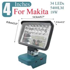 Flashlight LED Work Light Spotlight Emergency Light For Makita 18V Li-ion USB