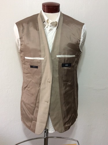 Boss Hugo Boss The Grand/ Central 42L Blazer Suit Jacket Virgin Wool BEIGE I460 - Picture 9 of 12