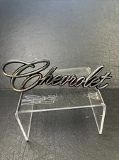 Vintage GM Chevrolet Trunk / Hood Nameplate Written Logo Classic Car Script