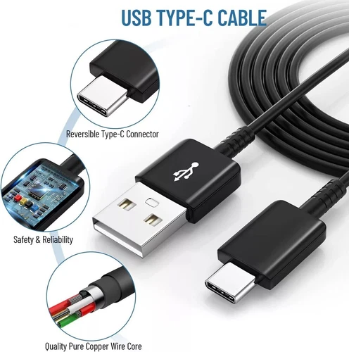 Universal 3 ft Fast Type-C Charging USB Cable For Samsung Galaxy S22 S23 S24 S20