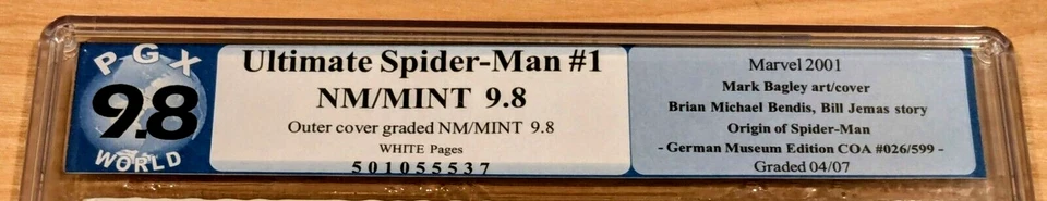 ULTIMATE SPIDER-MAN #1 GERMAN MUSEUM EDITION PGX 9.8 SERIAL NUMBERED 26 OF 599 - Image 2 of 3