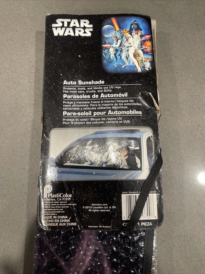 Star Wars Car Sunshade Windshield Folding Visor Strap ~57” Tesla Toyota BMW - Image 3 of 4