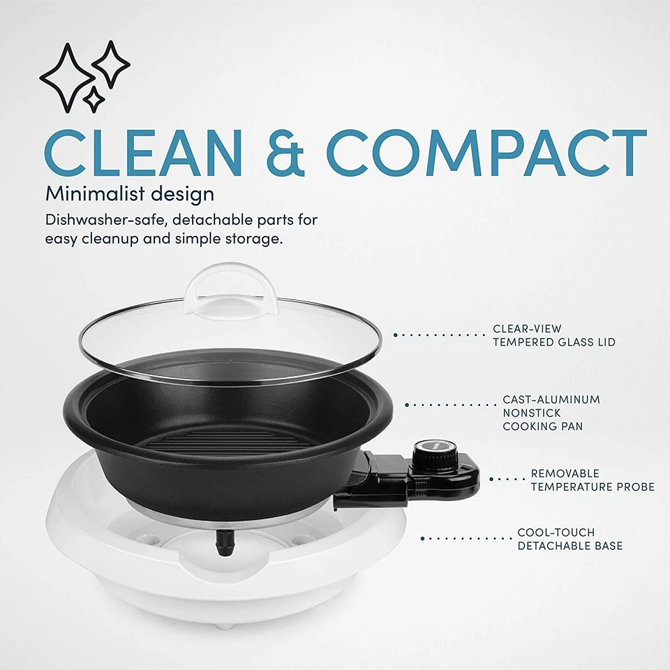 Parrilla Aroma para artículos para el hogar ASP-137 3 cuartos Parrilla interior eléctrica Cool-Touch 3 en 1 Foto 3 de 4