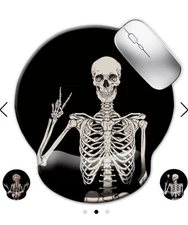 Ergonomic Mouse Pad with Wrist Rest Support Skull Skeleton with Non-Slip NEW
