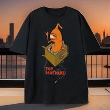 Mens Medium T Shirt With Toy Machine Skateboard Logo Black 🛹 