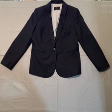 J.Crew Parke Blazer Navy Blue Wool Blend Single Button Size 8 Professional