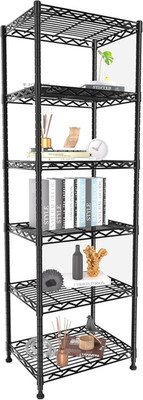 6-Tier Storage Shelves Standing Shelving Metal Units, Adjustable Height Wire She