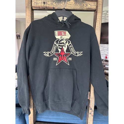Obey Mens 3 Decades of Dissent 30th Anniversary Graphic Hoodie Black Small