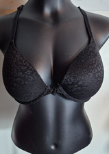 Victoria's Secret PINK Bra 32DD Black Push Up Wear Everywhere Underwire
