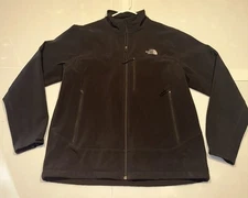 The North Face Jacket Mens XL Windfall Black Soft Shell Jacket Zip Outdoors