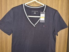 Tommy Hilfiger V-Neck T-Shirt Dress Navy RED Gray Small NEW