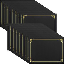 Certificate Holders Black, 30 Packs , Diploma Covers Gold Foil Border, for Lette