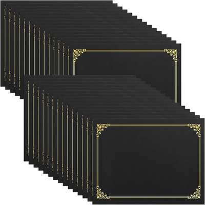 Certificate Holders(Black, 30 Packs), Diploma Covers Gold Foil Border, for Lette