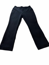 Lauren Ralph Lauren Equestrian Pants Womens 8 Black Riding Stretch Leather Trim