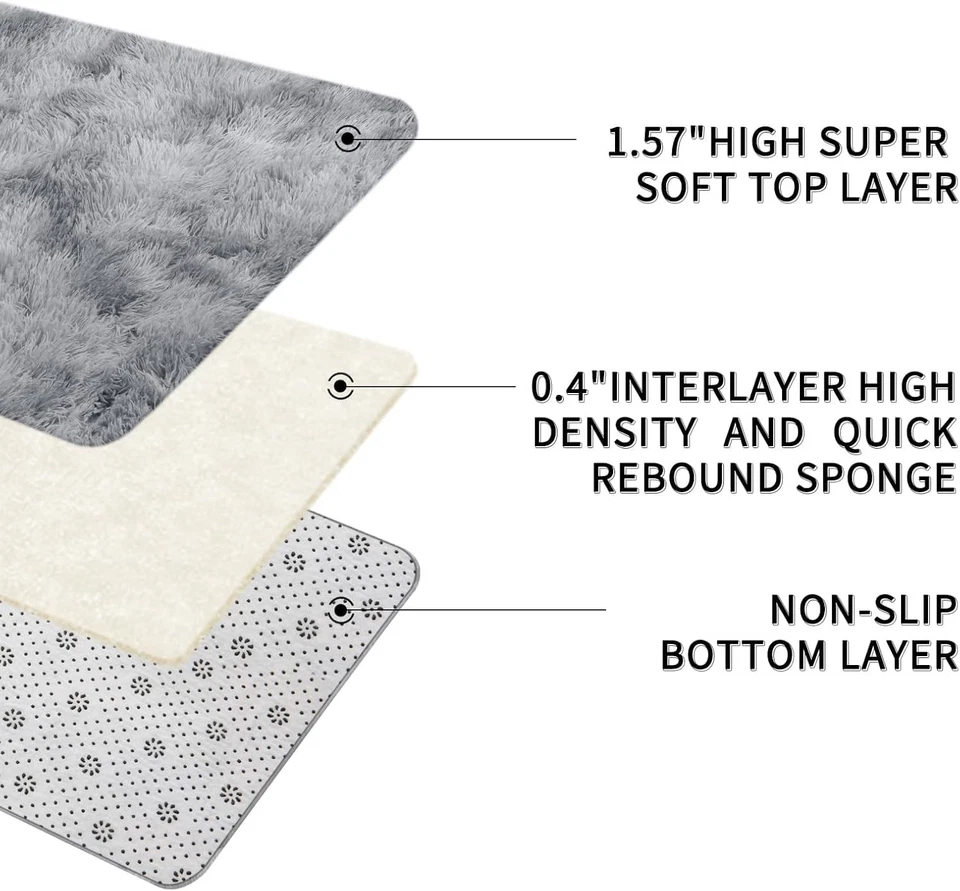 10x14 Area Rugs for Bedroom, Fluffy Rugs for Living Room, Large Area Rug Shag... - Image 3 of 4