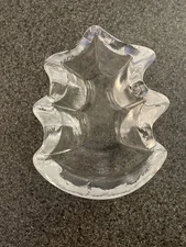 Simon Pearce Signed Art Glass Vermont Evergreen Christmas Tree Candy Dish/bowl