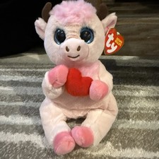 Ty Beanie Bellies Sprinkles the Valentine's Cow 6" glitter eyes 2023