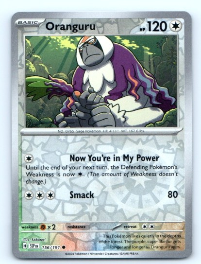 Oranguru 156/191 ~ Reverse Holo English Near Mint