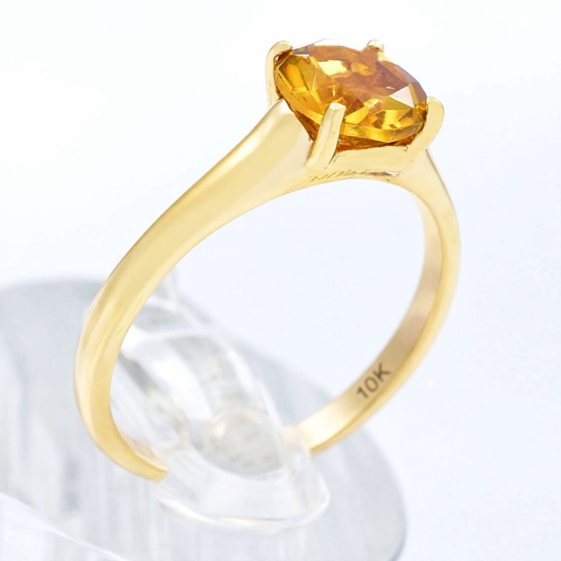 GENUINE 3.15 Cts YELLOW TOPAZ SOLITAIRE RING 10K GOLD - Free Appraisal Service