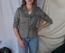 Halogen Grey Button Up Business Casual Blazer Size 6 Collared