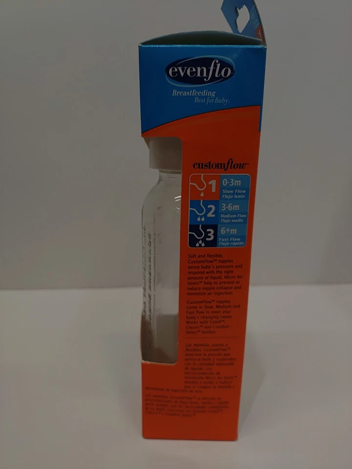 Biberón y cubierta para pezón EvenFlo Classic de vidrio sin BPA de 8 oz solamente Foto 2 de 4