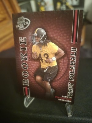 2013 PLAYOFFHIGG HEAVEN TROY POLAMALU ROOKIE CARD #/ 1000 SUPPER CLEAN CARD