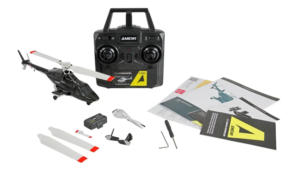 BELL 222 AIRWOLF HELIKOPTER 4-KANAL 6 ACHS GYRO LED RTF AMEWI 25355 - Bild 2 von 4