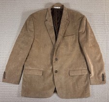 Chaps Sport Coat Blazer Mens 46R Tan/Khaki Corduroy Two Button Notch Lapel