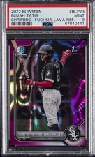 2022 BOWMAN CHROME PROSPECTS FUCHSIA LAVA REFRACTOR ELIJAH TATIS 11/199 PSA 9