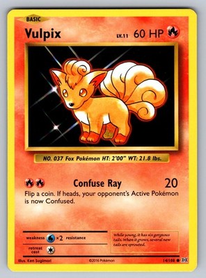 Vulpix 14/108 Common Evolutions Pokemon Moderately Played