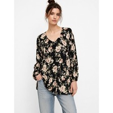 Show Me Your Mumu Floral Tunic Top Romantic Boho Cottagecore Coquette Black M