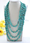 10-15mm Natural Turquoise Gems Irregular Nugget Beads Necklace 36-100'' No Clasp
