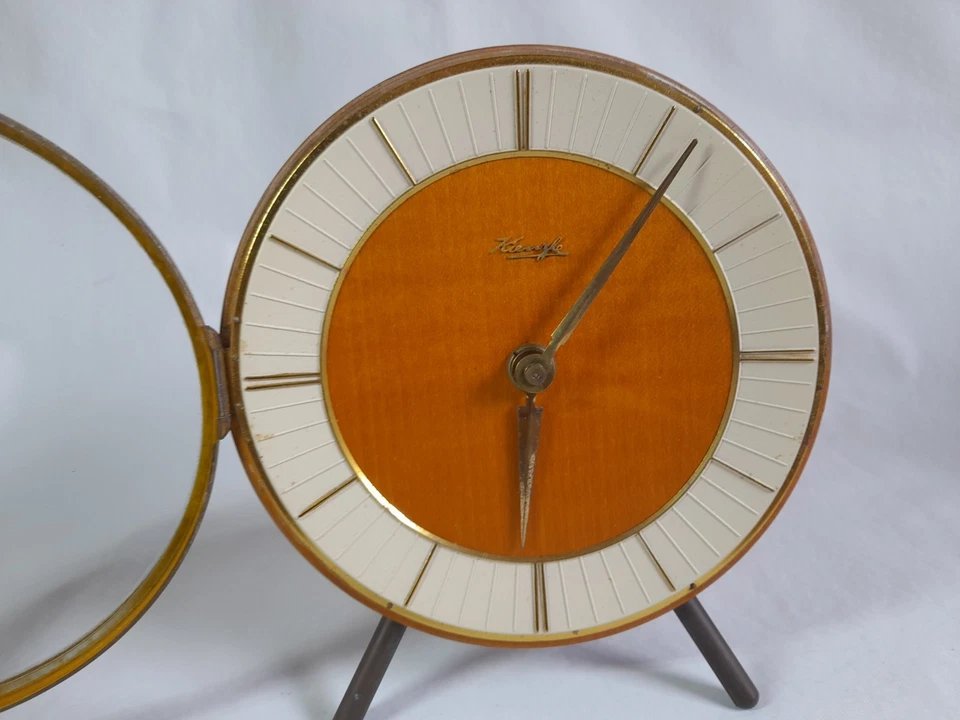 Kienzle table clock, German, art deco, tripod - Image 2 of 4