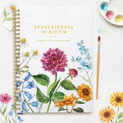 Beautiful Watercolor Workbook for Beginners - Relaxing 6.5 x 9 inches, Floral