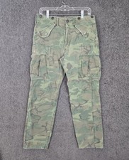 RRL Ralph Lauren Pants Mens 31x27 Army Green Camo Cargo Regiment Trousers Flaw