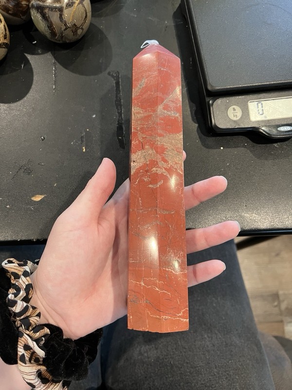 Red Jasper Polished Crystal Healing Point Tower Obelisk 2 lb 7.8 oz