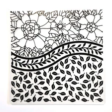 FLORAL COLLAGE Embossing Folder 6"×6" Rose Peony Flower Garden Vine Leaves um661