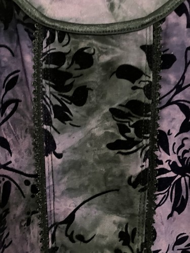 Dressbarn 2X Burnout Velvet Blouse Purple Goth Whimsygoth Witchy Fairy Ren Faire - Picture 3 of 6