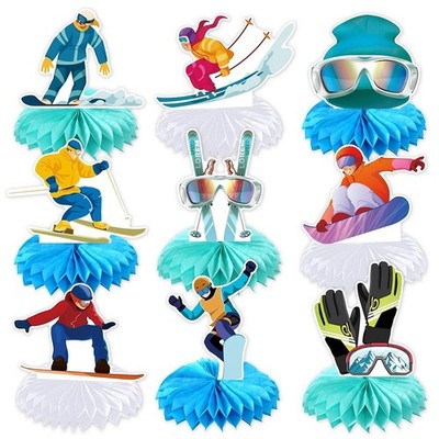 9 Stück Skifahren Geburtstag Dekoration DIY für Feier Winter Basteln Projekte