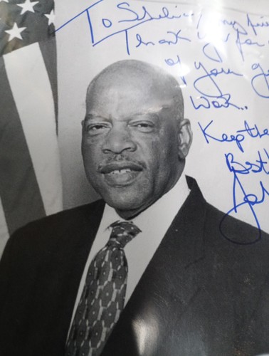 Congressman John Lewis Signed Program Page Photo