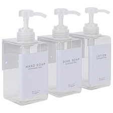 Refillable Shampoo and Conditioner Bottles for Shower Wall and Dispenser