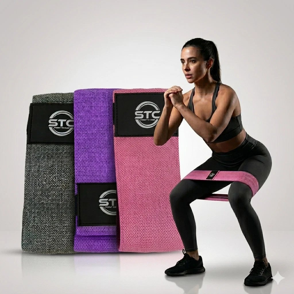 Gym Resistance Bands Set Non Slip Glute Booty Hip Circle Loop Exercise 3Pc